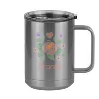 Thumbnail for Personalized Flowers Coffee Mug Tumbler with Handle (15 oz) - Granny - Right View