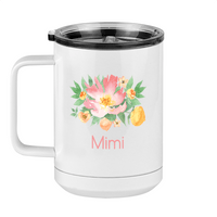 Thumbnail for Personalized Flowers Coffee Mug Tumbler with Handle (15 oz) - Mimi - Left View