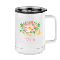 Thumbnail for Personalized Flowers Coffee Mug Tumbler with Handle (15 oz) - Mimi - Right View