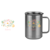 Thumbnail for Personalized Flowers Coffee Mug Tumbler with Handle (15 oz) - Mimi - Design View