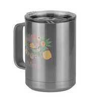 Thumbnail for Personalized Flowers Coffee Mug Tumbler with Handle (15 oz) - Mimi - Front Left View