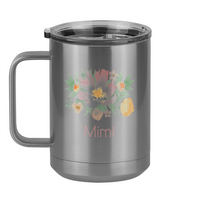 Thumbnail for Personalized Flowers Coffee Mug Tumbler with Handle (15 oz) - Mimi - Left View