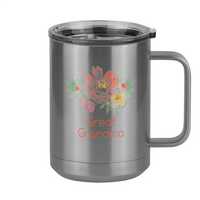 Thumbnail for Personalized Flowers Coffee Mug Tumbler with Handle (15 oz) - Great Grandma - Right View