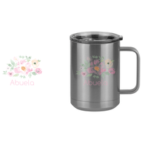 Thumbnail for Personalized Flowers Coffee Mug Tumbler with Handle (15 oz) - Abuela - Design View