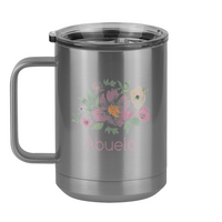 Thumbnail for Personalized Flowers Coffee Mug Tumbler with Handle (15 oz) - Abuela - Left View