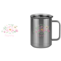 Thumbnail for Personalized Flowers Coffee Mug Tumbler with Handle (15 oz) - Nanny - Design View