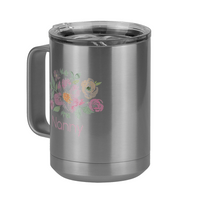Thumbnail for Personalized Flowers Coffee Mug Tumbler with Handle (15 oz) - Nanny - Front Left View