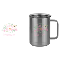 Thumbnail for Personalized Flowers Coffee Mug Tumbler with Handle (15 oz) - Mamaw - Design View