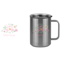 Thumbnail for Personalized Flowers Coffee Mug Tumbler with Handle (15 oz) - Memaw - Design View