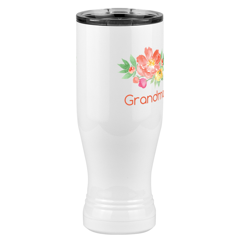 Personalized Flowers Pilsner Tumbler (20 oz) - Grandma - Front Right View