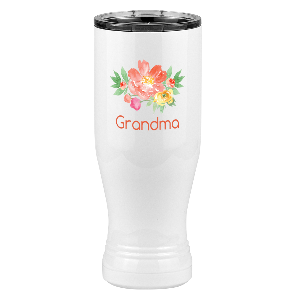 Personalized Flowers Pilsner Tumbler (20 oz) - Grandma - Left View