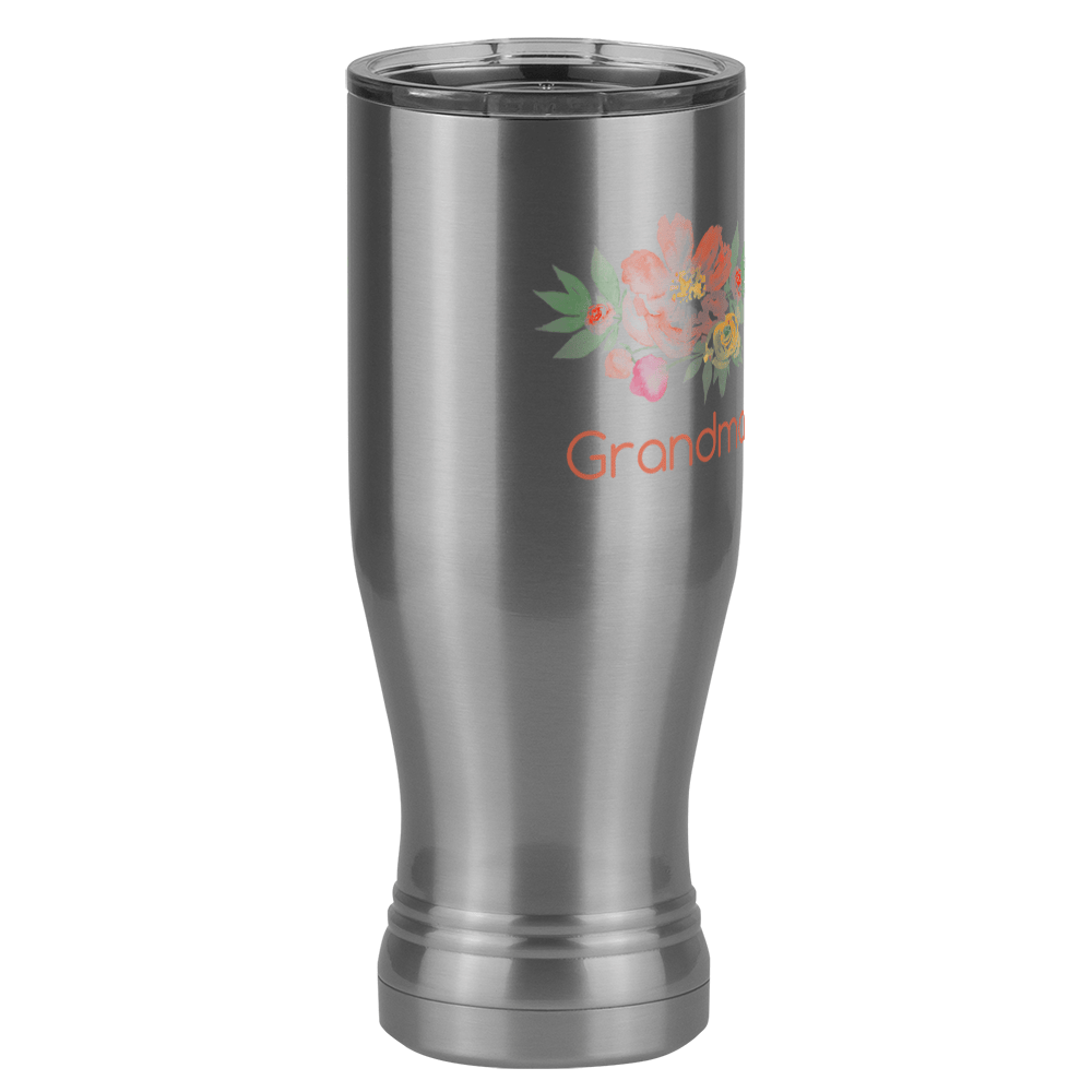 Personalized Flowers Pilsner Tumbler (20 oz) - Grandma - Front Right View