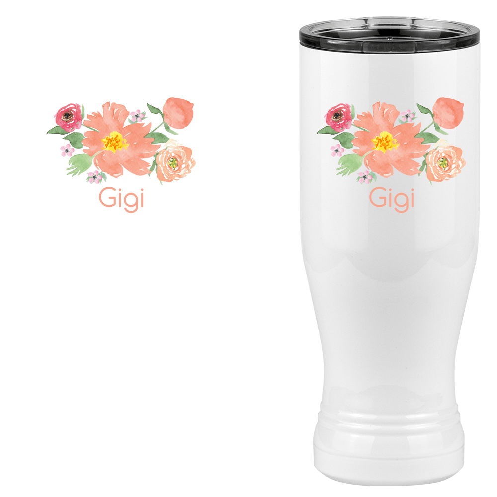 Personalized Flowers Pilsner Tumbler (20 oz) - Gigi - Design View