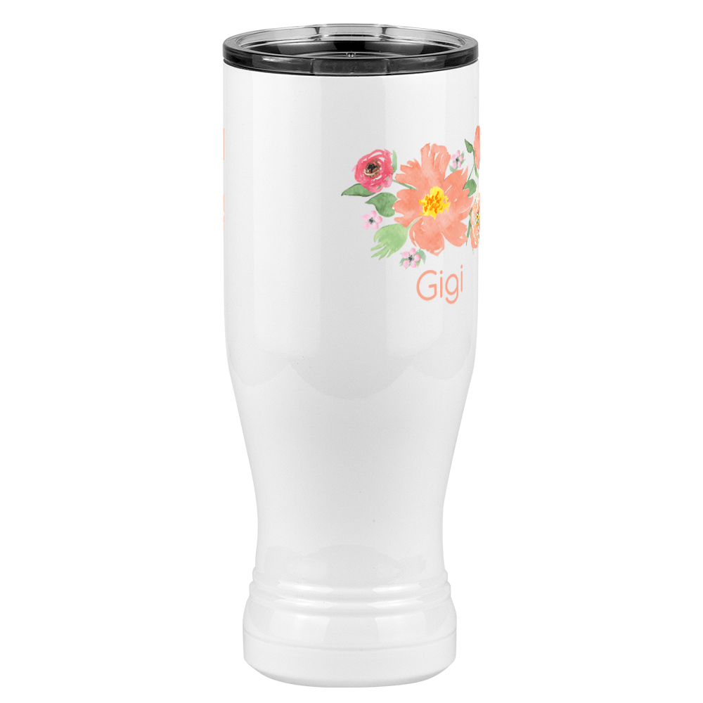 Personalized Flowers Pilsner Tumbler (20 oz) - Gigi - Front Right View