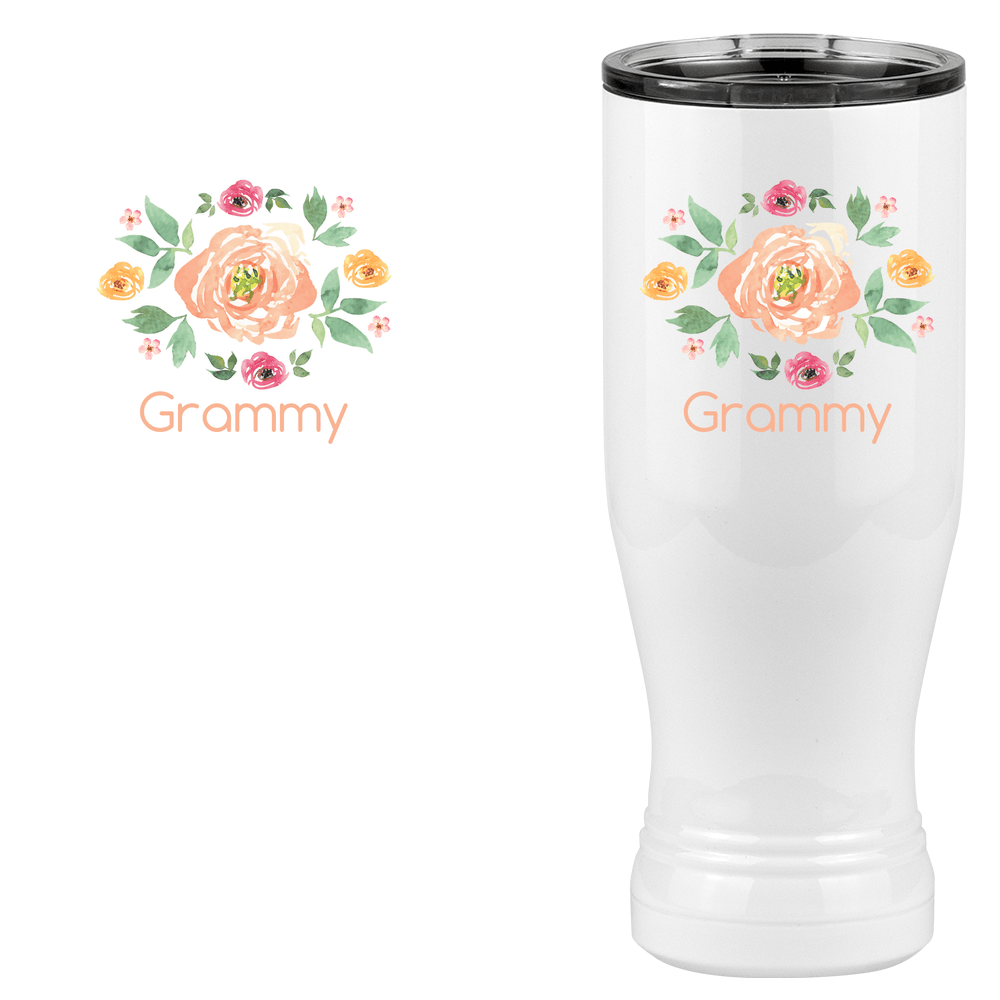 Personalized Flowers Pilsner Tumbler (20 oz) - Grammy - Design View