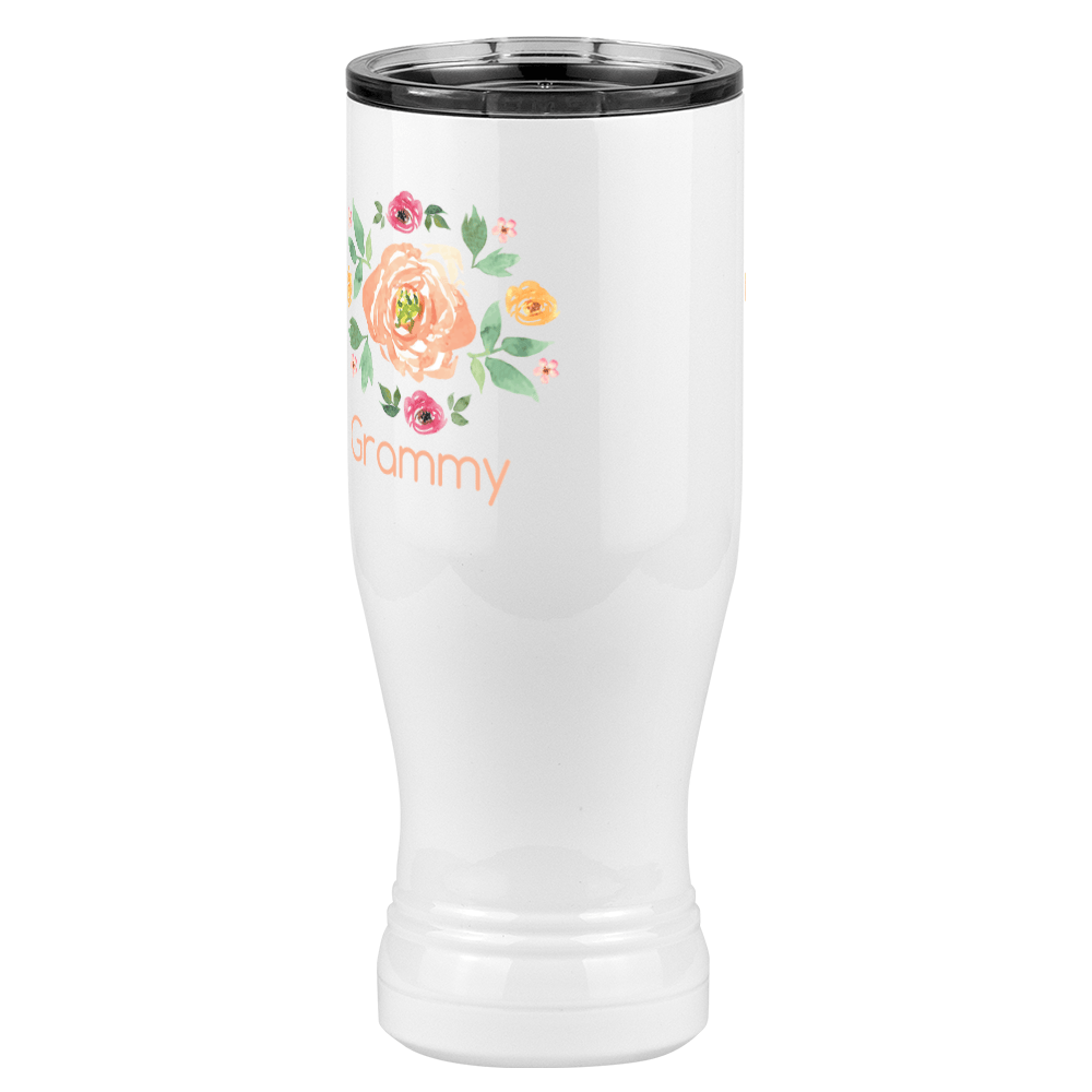 Personalized Flowers Pilsner Tumbler (20 oz) - Grammy - Front Left View