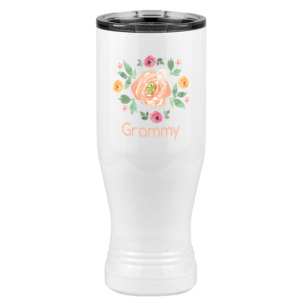 Personalized Flowers Pilsner Tumbler (20 oz) - Grammy - Left View