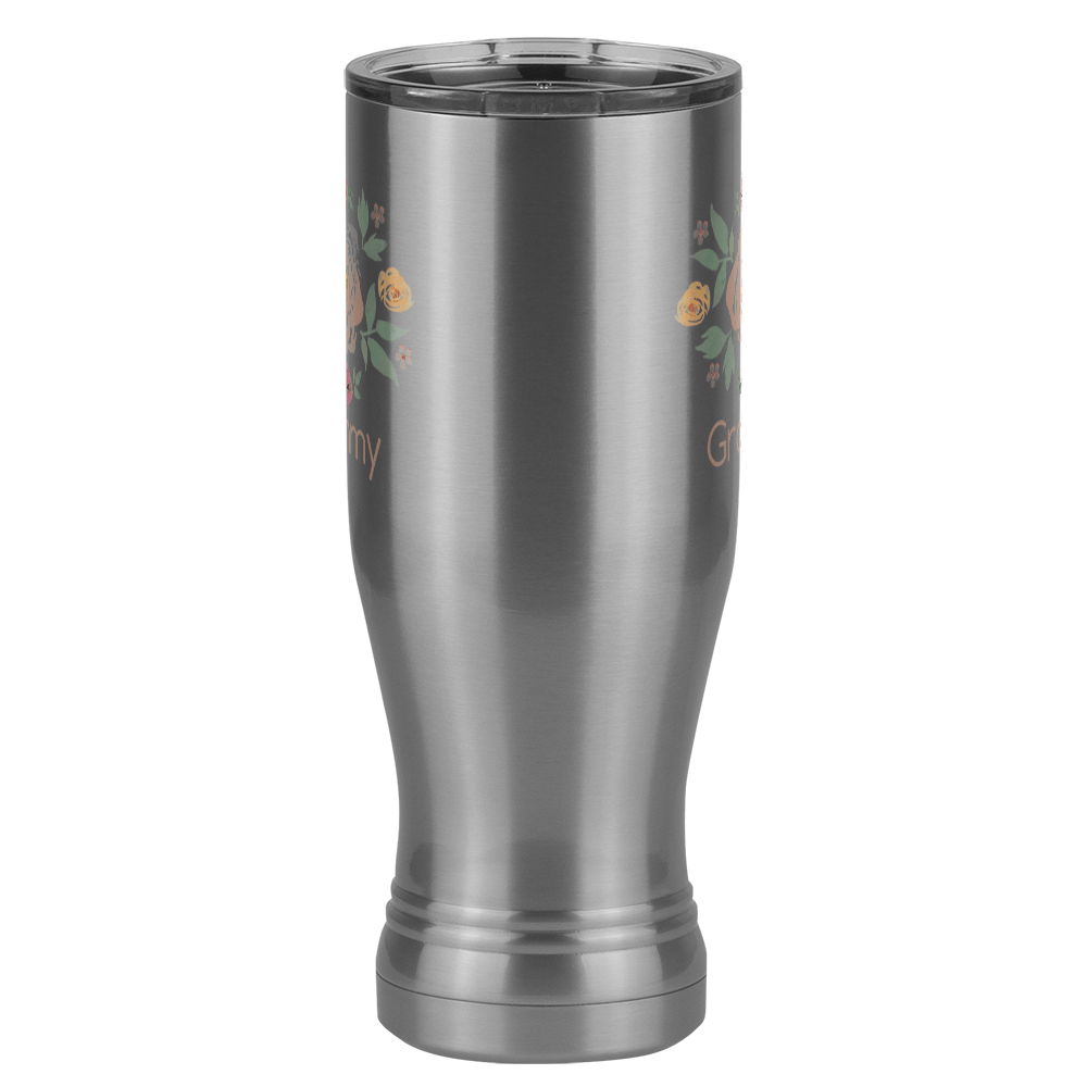 Personalized Flowers Pilsner Tumbler (20 oz) - Grammy - Front View