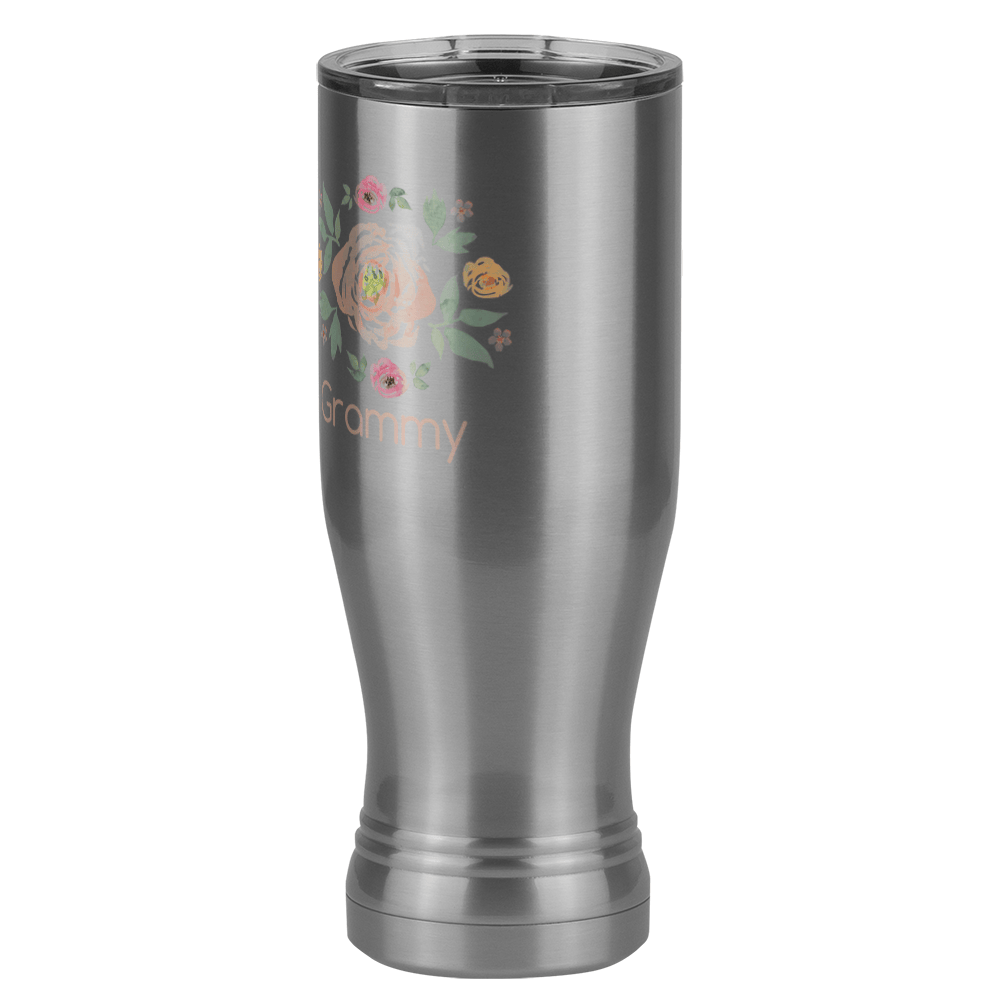 Personalized Flowers Pilsner Tumbler (20 oz) - Grammy - Front Left View