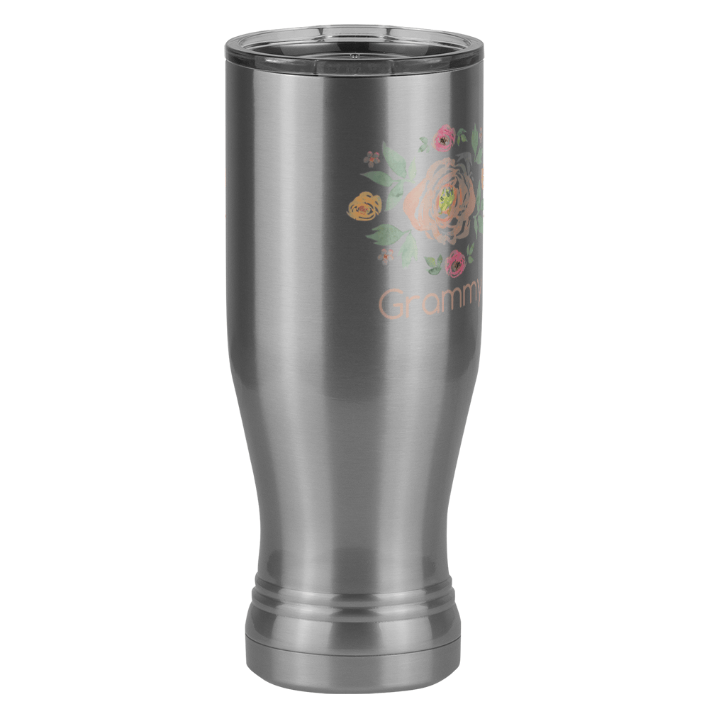 Personalized Flowers Pilsner Tumbler (20 oz) - Grammy - Front Right View