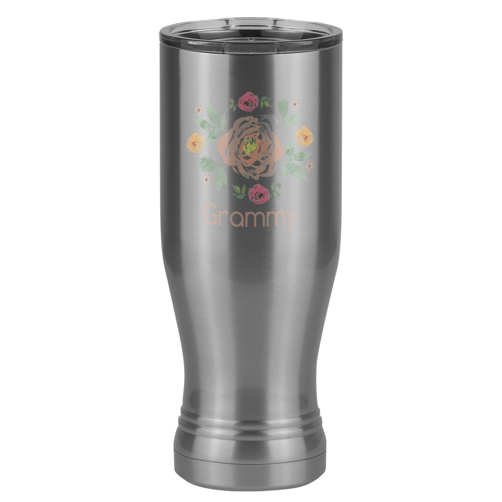 Personalized Flowers Pilsner Tumbler (20 oz) - Grammy - Left View