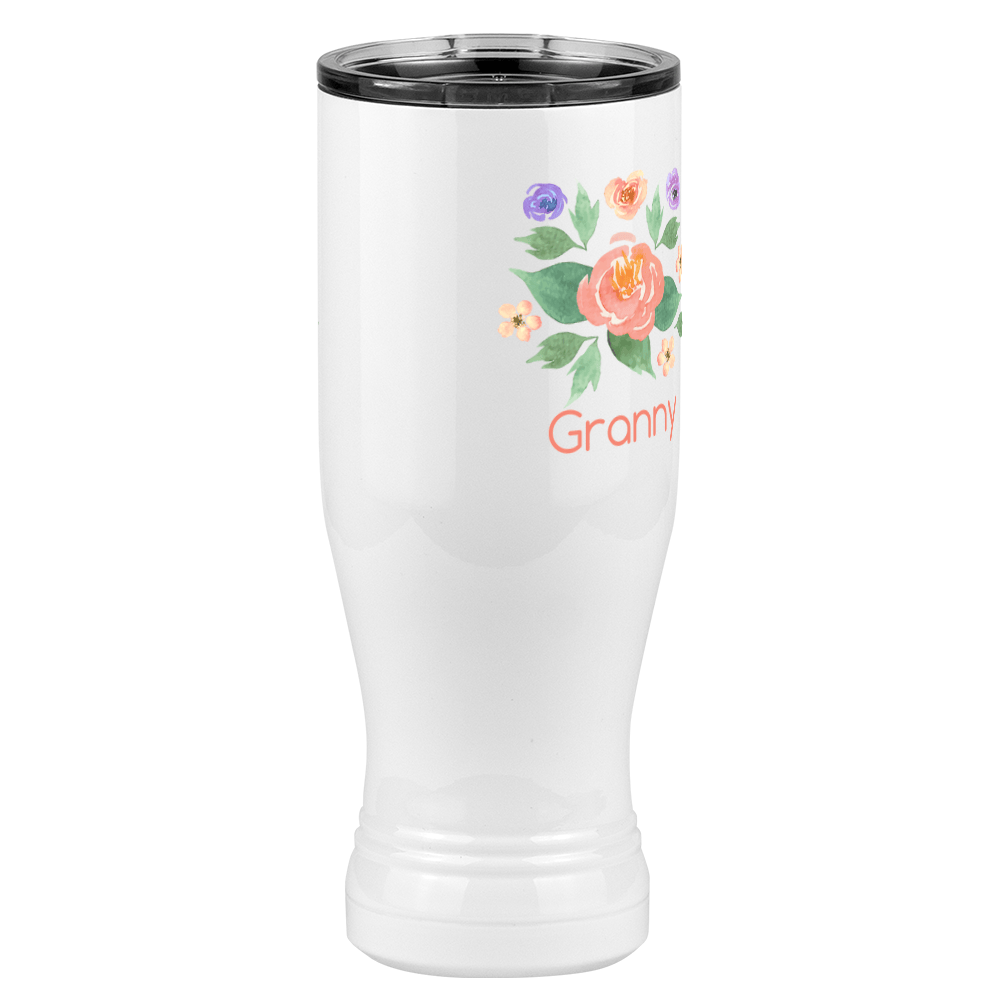 Personalized Flowers Pilsner Tumbler (20 oz) - Granny - Front Right View