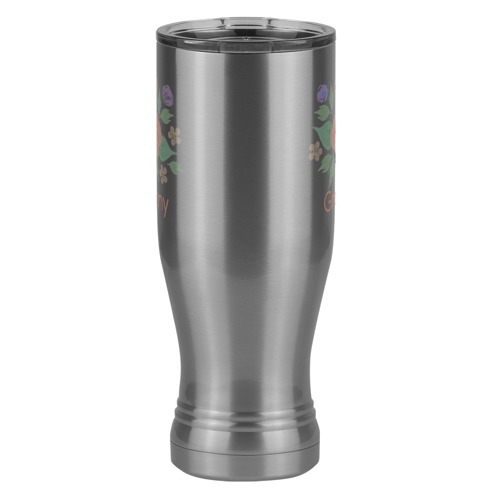 Personalized Flowers Pilsner Tumbler (20 oz) - Granny - Front View