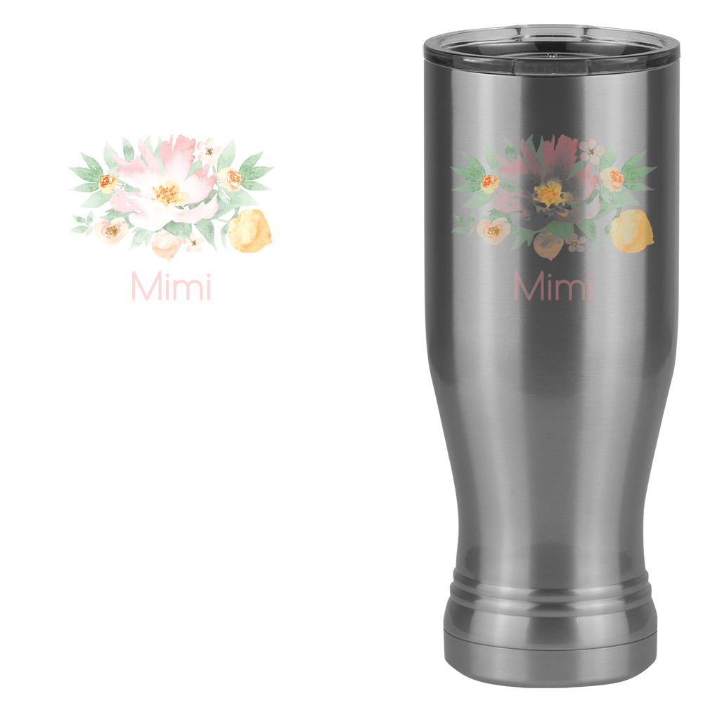 Personalized Flowers Pilsner Tumbler (20 oz) - Mimi - Design View