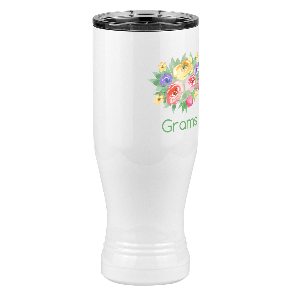 Personalized Flowers Pilsner Tumbler (20 oz) - Grams - Front Right View