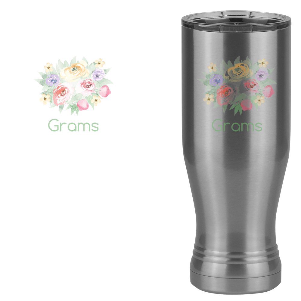 Personalized Flowers Pilsner Tumbler (20 oz) - Grams - Design View