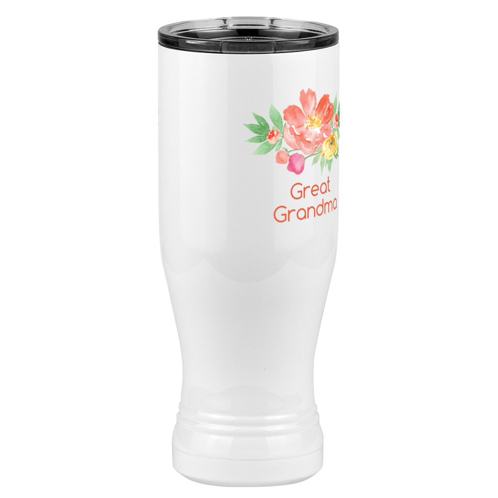 Personalized Flowers Pilsner Tumbler (20 oz) - Great Grandma - Front Right View