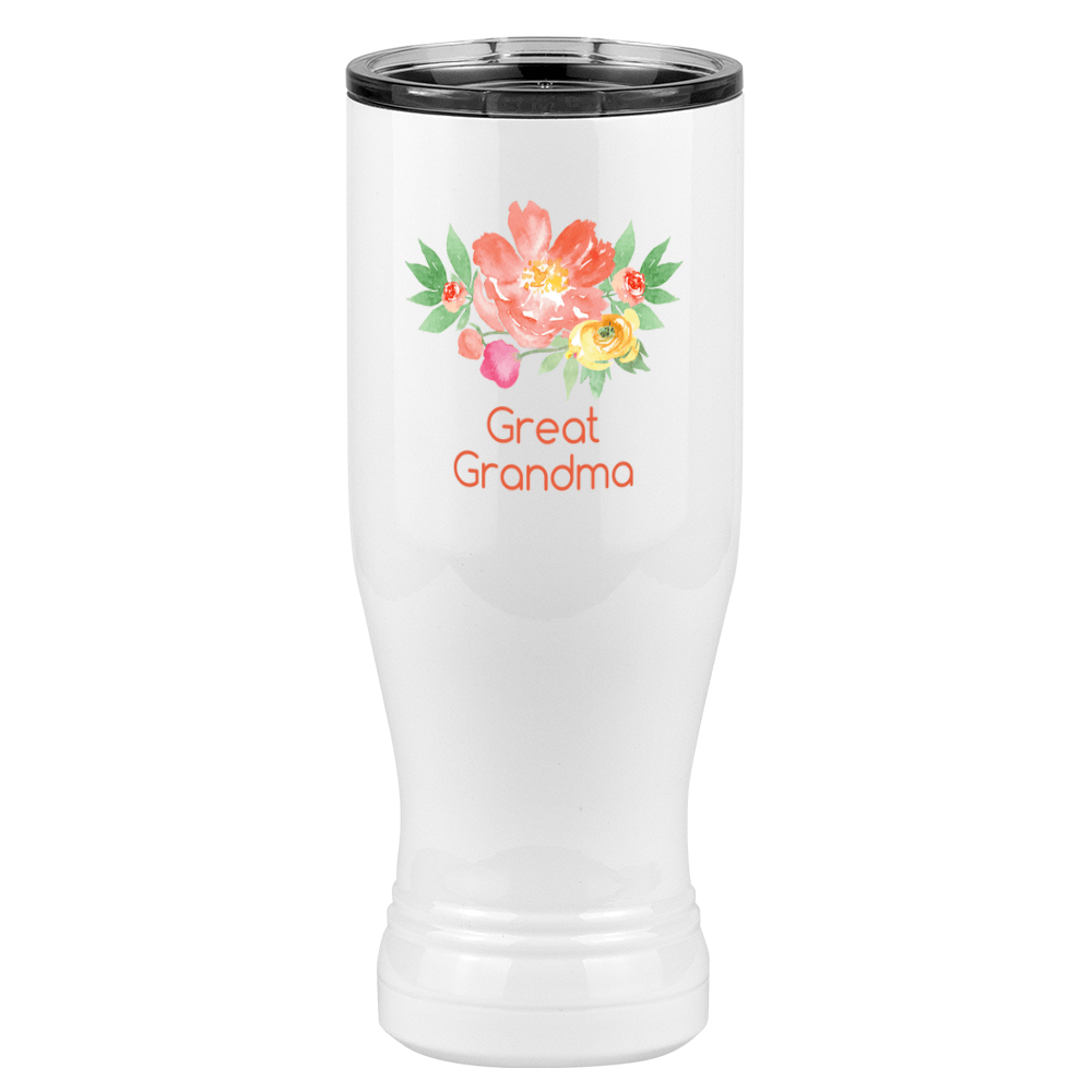Personalized Flowers Pilsner Tumbler (20 oz) - Great Grandma - Left View
