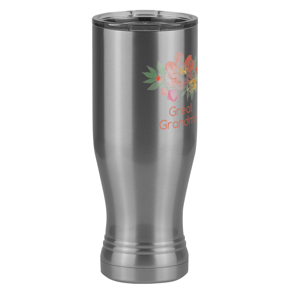 Personalized Flowers Pilsner Tumbler (20 oz) - Great Grandma - Front Right View