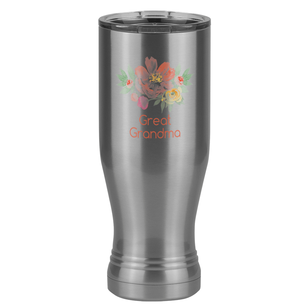 Personalized Flowers Pilsner Tumbler (20 oz) - Great Grandma - Right View