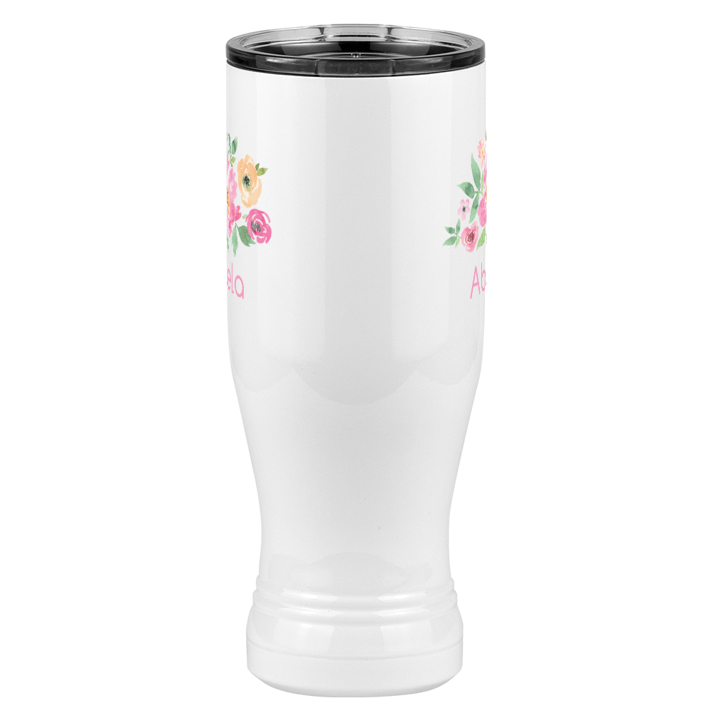 Personalized Flowers Pilsner Tumbler (20 oz) - Abuela - Front View