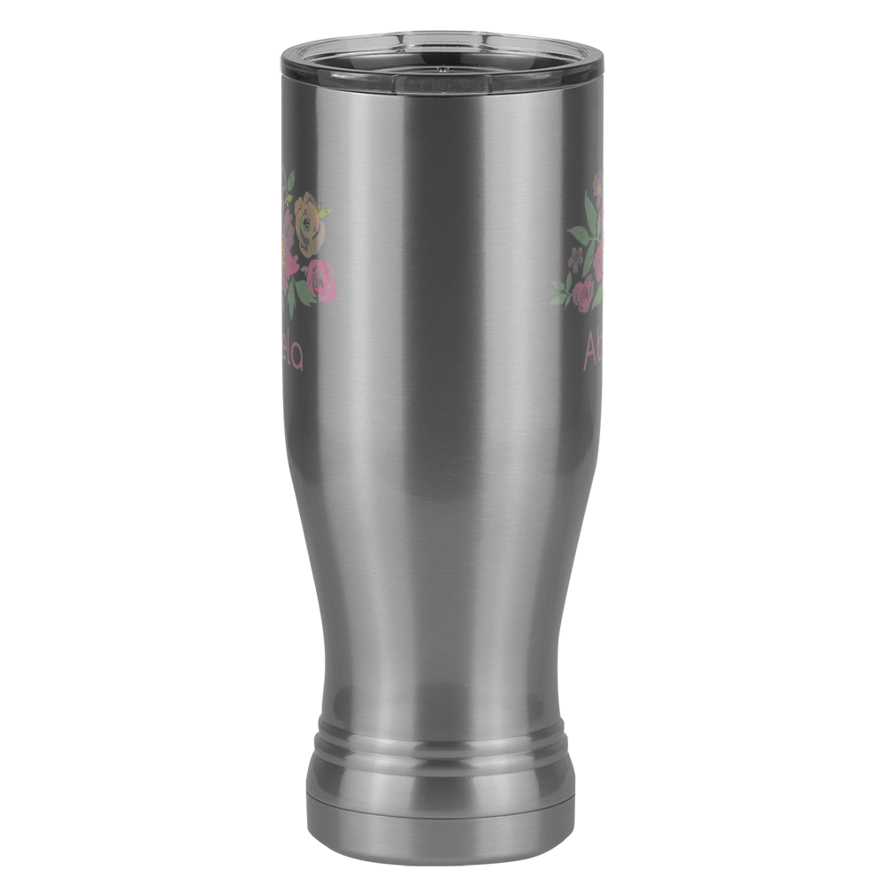 Personalized Flowers Pilsner Tumbler (20 oz) - Abuela - Front View