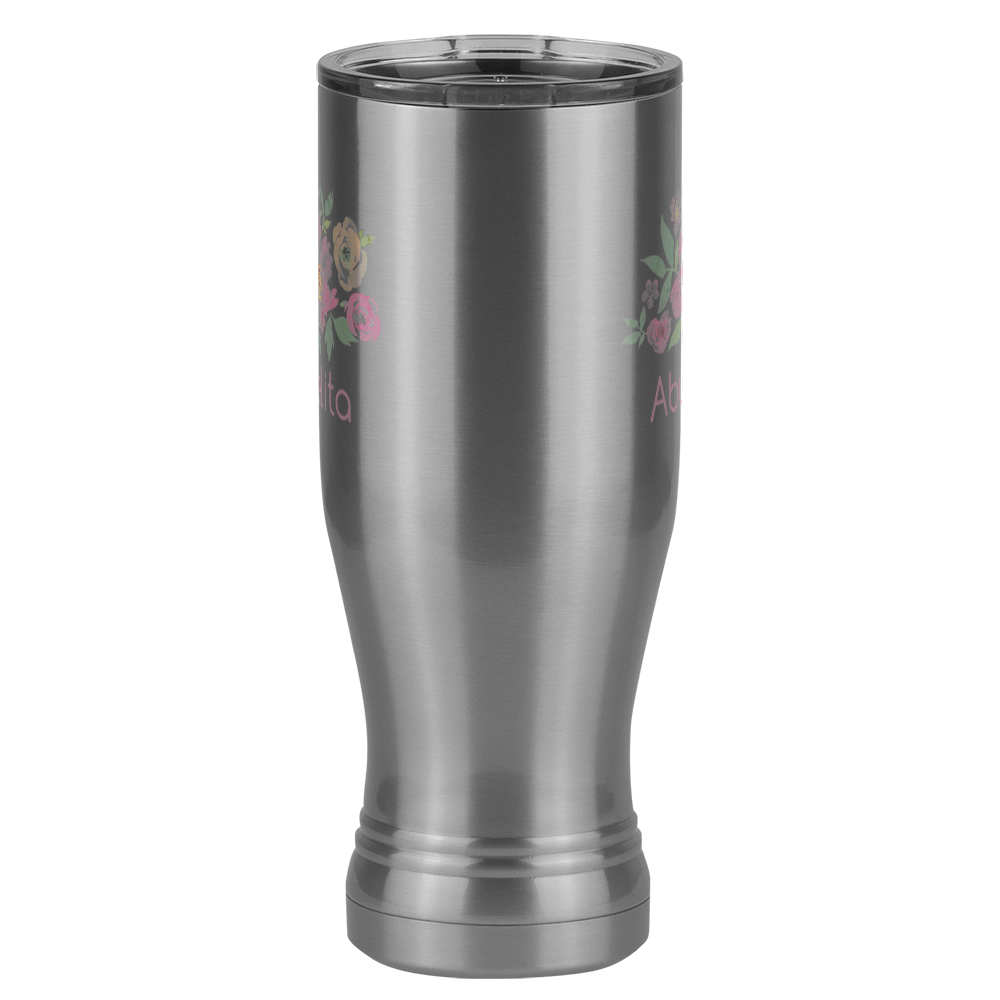 Personalized Flowers Pilsner Tumbler (20 oz) - Abuelita - Front View
