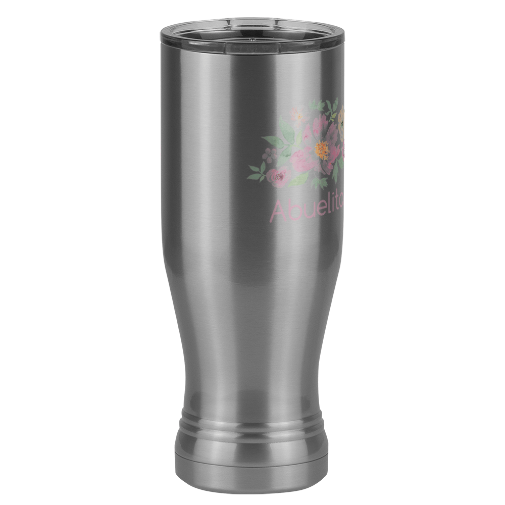 Personalized Flowers Pilsner Tumbler (20 oz) - Abuelita - Front Right View