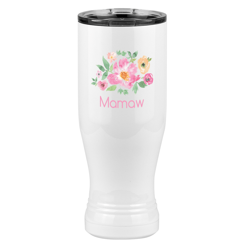 Personalized Flowers Pilsner Tumbler (20 oz) - Mamaw - Left View