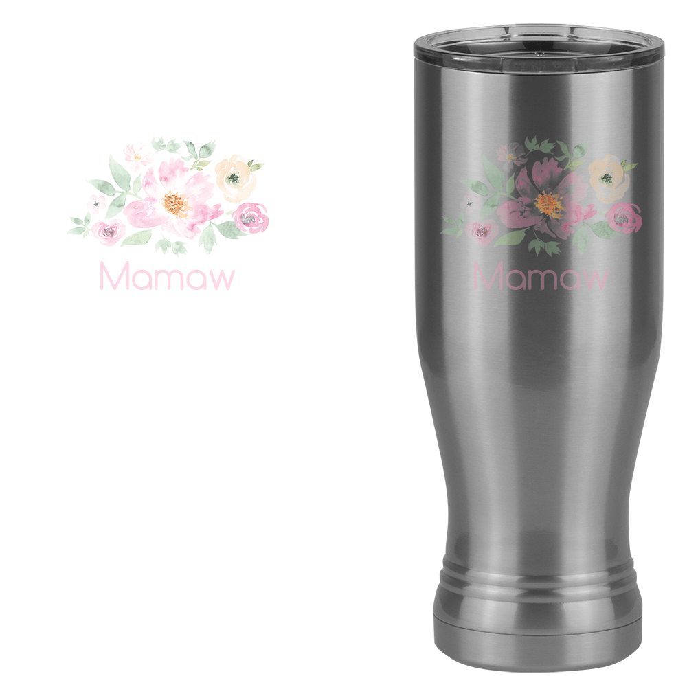 Personalized Flowers Pilsner Tumbler (20 oz) - Mamaw - Design View
