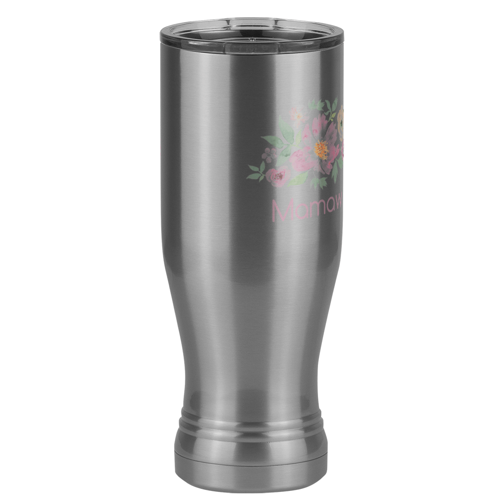 Personalized Flowers Pilsner Tumbler (20 oz) - Mamaw - Front Right View