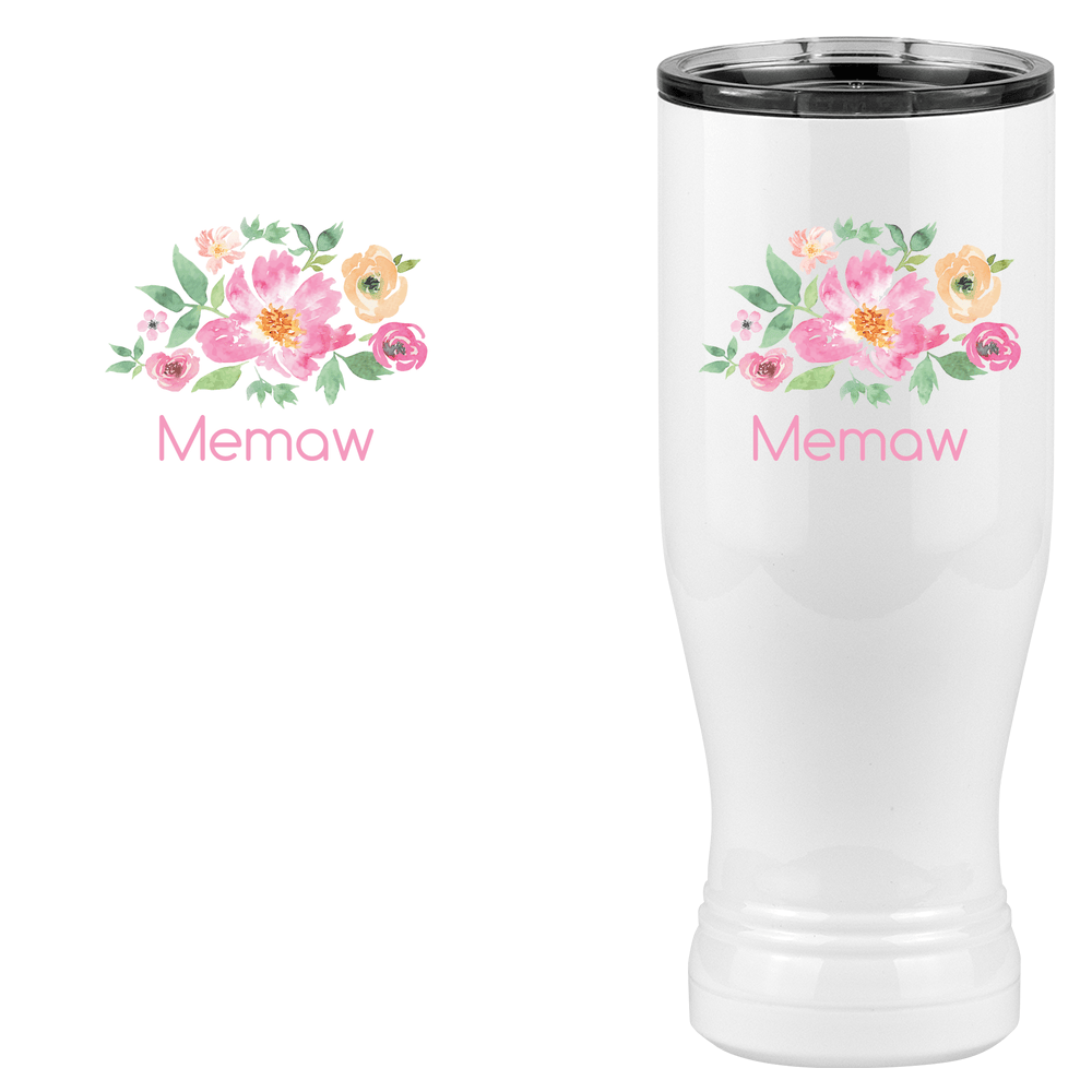 Personalized Flowers Pilsner Tumbler (20 oz) - Memaw - Design View