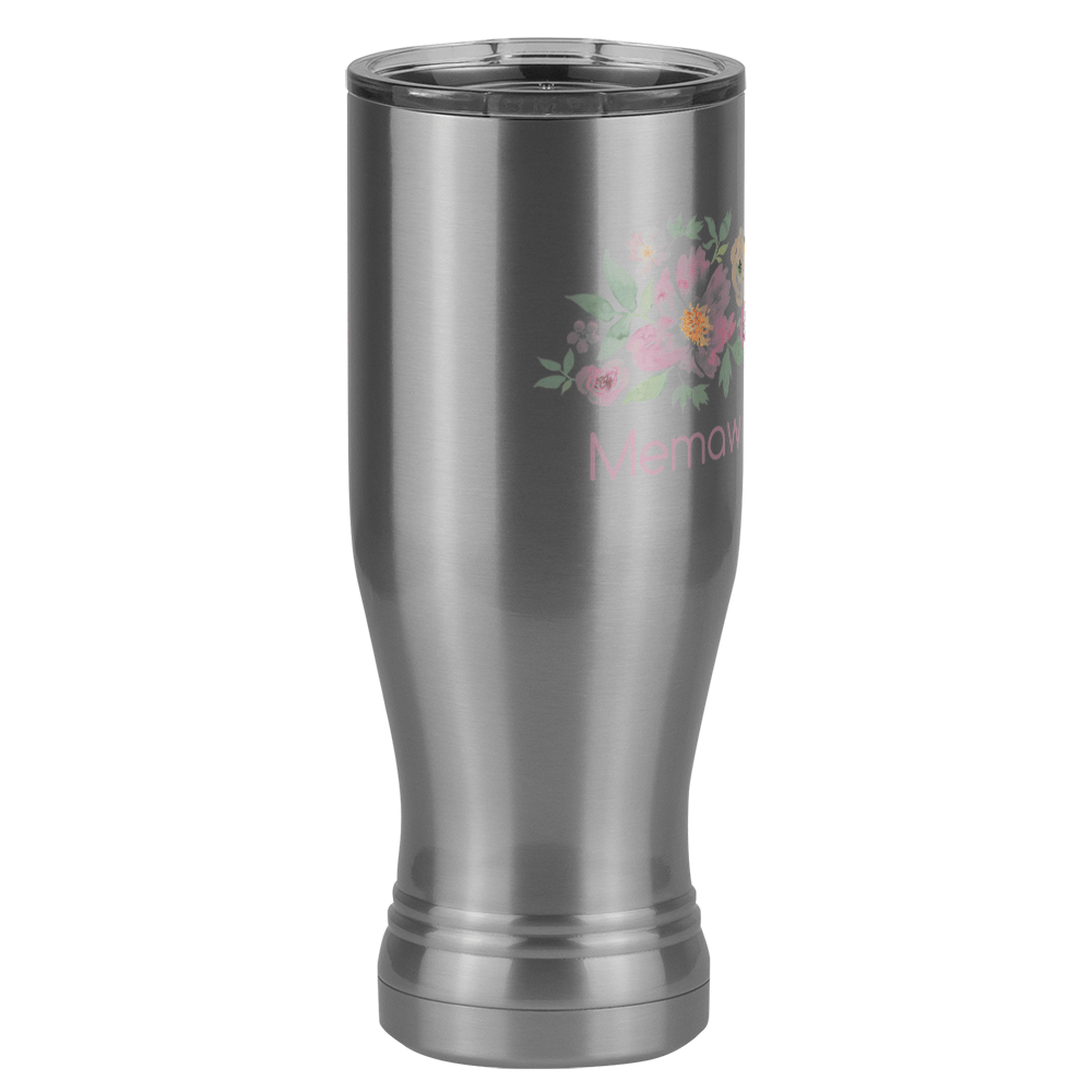 Personalized Flowers Pilsner Tumbler (20 oz) - Memaw - Front Right View