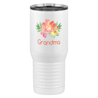 Thumbnail for Personalized Flowers Tall Travel Tumbler (20 oz) - Grandma - Left View