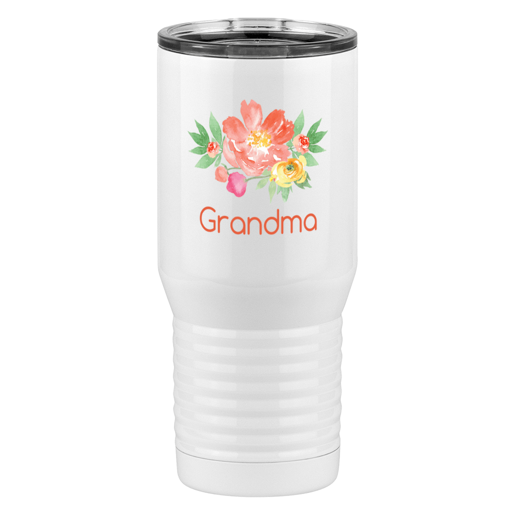 Personalized Flowers Tall Travel Tumbler (20 oz) - Grandma - Right View