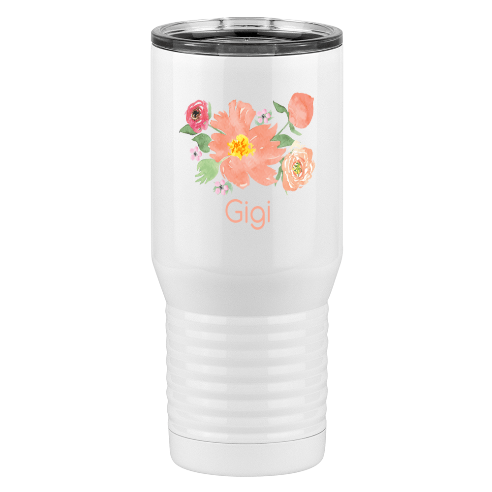 Personalized Flowers Tall Travel Tumbler (20 oz) - Gigi - Right View
