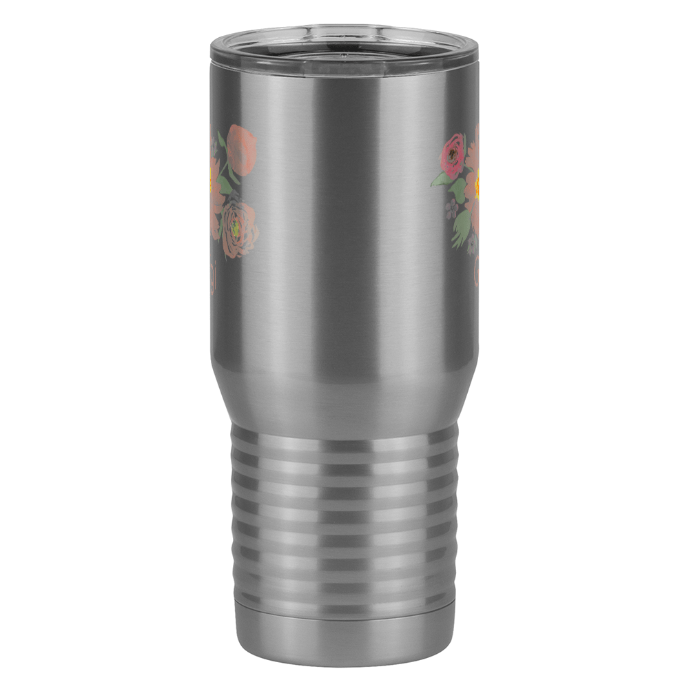 Personalized Flowers Tall Travel Tumbler (20 oz) - Gigi - Front View