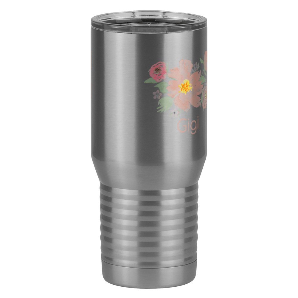Personalized Flowers Tall Travel Tumbler (20 oz) - Gigi - Front Right View
