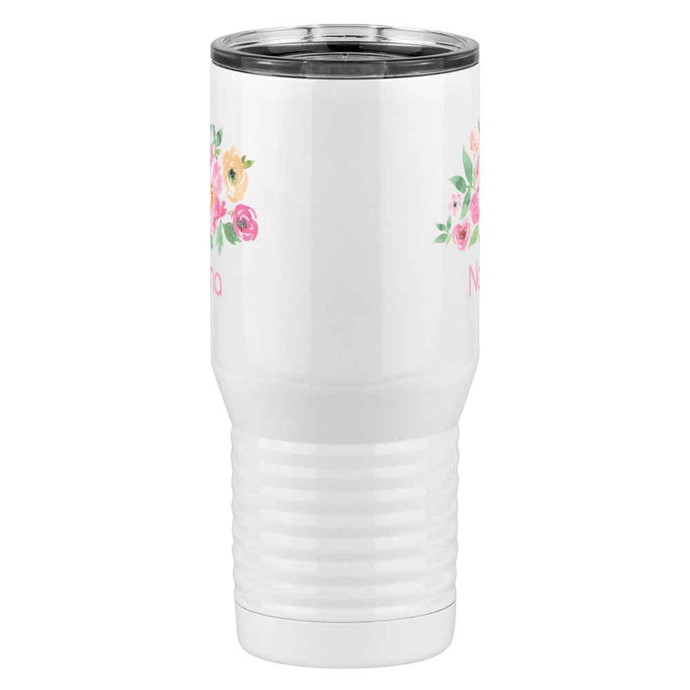 Personalized Flowers Tall Travel Tumbler (20 oz) - Nana - Front View