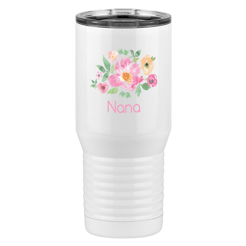 Personalized Flowers Tall Travel Tumbler (20 oz) - Nana - Right View